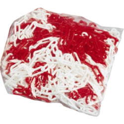 CHAINE SIGNALISATION 6 mm ROUGE BLANC ( SAC 25M )