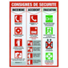 PANNEAU 460x320 mm RESPECTEZ LES CONSIGNES SECURITE - INCENDIE ACCIDENT EVACUATION
