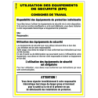 PANNEAU 400X300 MM UTILISATION DES EQUIPEMENTS DE SECURITE EPI