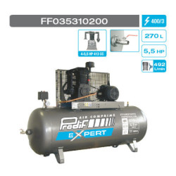 COMPRESSEUR A PISTON BI-CYL BI-ETAGE FONTE 270L 5,5CV TRI
