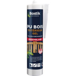Colle à bois PU gel prise rapide en exterieur Bostik Cartouche 310ml