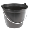 SEAU DE MACON PLASTIQUE NOIR 11L anse 5,3mm