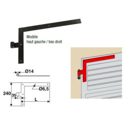 EQUERRE DROITE 35x5 LONG 600mm D14mm NOIR (PAR PAIRE)