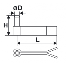 GOND A SCELLER 50x8 Ø20mm LONG 190mm
