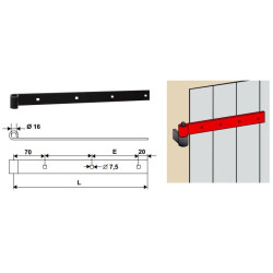 PENTURE DROITE PERCEE 40x6 Ø16mm LONG 500mm