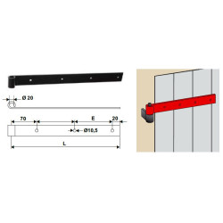 PENTURE DROITE PERCEE 50x8 Ø20mm LONG 1200mm