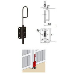 VERROU BAIONNETTE 12x200 ZING.NOIR