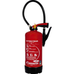 EXTINCTEUR POUDRE ABC 6 KG AVEC SUPPORT
