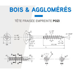 ROCKET INOX 18/10 6 X 80/50 TETE FRAISEE POZI
