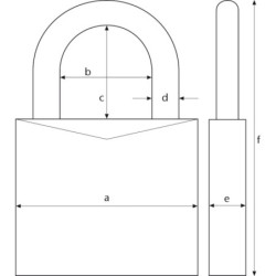 Cadenas laiton 65 largeur 35mm anse hauteur 19mm