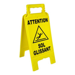 CHEVALET SIGNALISATION JAUNE SOL GLISSANT