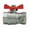 VANNE A SPHERE ACS F.F 20-27 AVEC PURGE POIGNEE PAPILLON