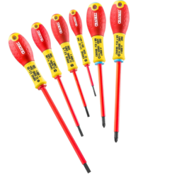 JEU DE 6 TOURNEVIS ISOLES 1000volts PLAT/POZI EXPERT