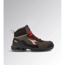 Chaussure haute Shark Stable Impact Leather Mid S3S FO SR SC ESD Noir/Rouge Fluo