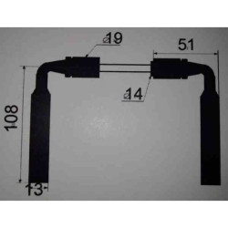BEQUILLE DBLE TORSADEE NOIRE 6X110 1P