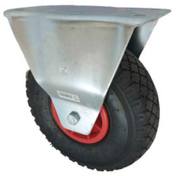 Roulette fixe Diamètre 260mm sur platine 230x125mm Roue pneumatique
