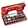 COFFRET DBOX CLIQUET MANCHE EXTENSIBLE + DOUILLES 1/2'' 6 PANS SXL.DBOX1PB