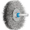 Brosse métallique plate sur tige 6 mm fil Inox RBU