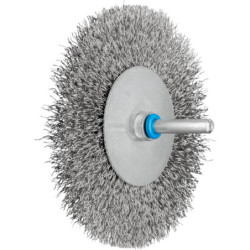 Brosse métallique plate sur tige 6 mm fil Inox RBU