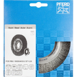 BROSSE PLATE 200X25 FIL ST 0.20 ACIER POS RBU 20025/AK32-2