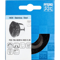 BROSSE BOISSEAU 100 M14 FIL INOX ST0.30 POS TBU 100/M14